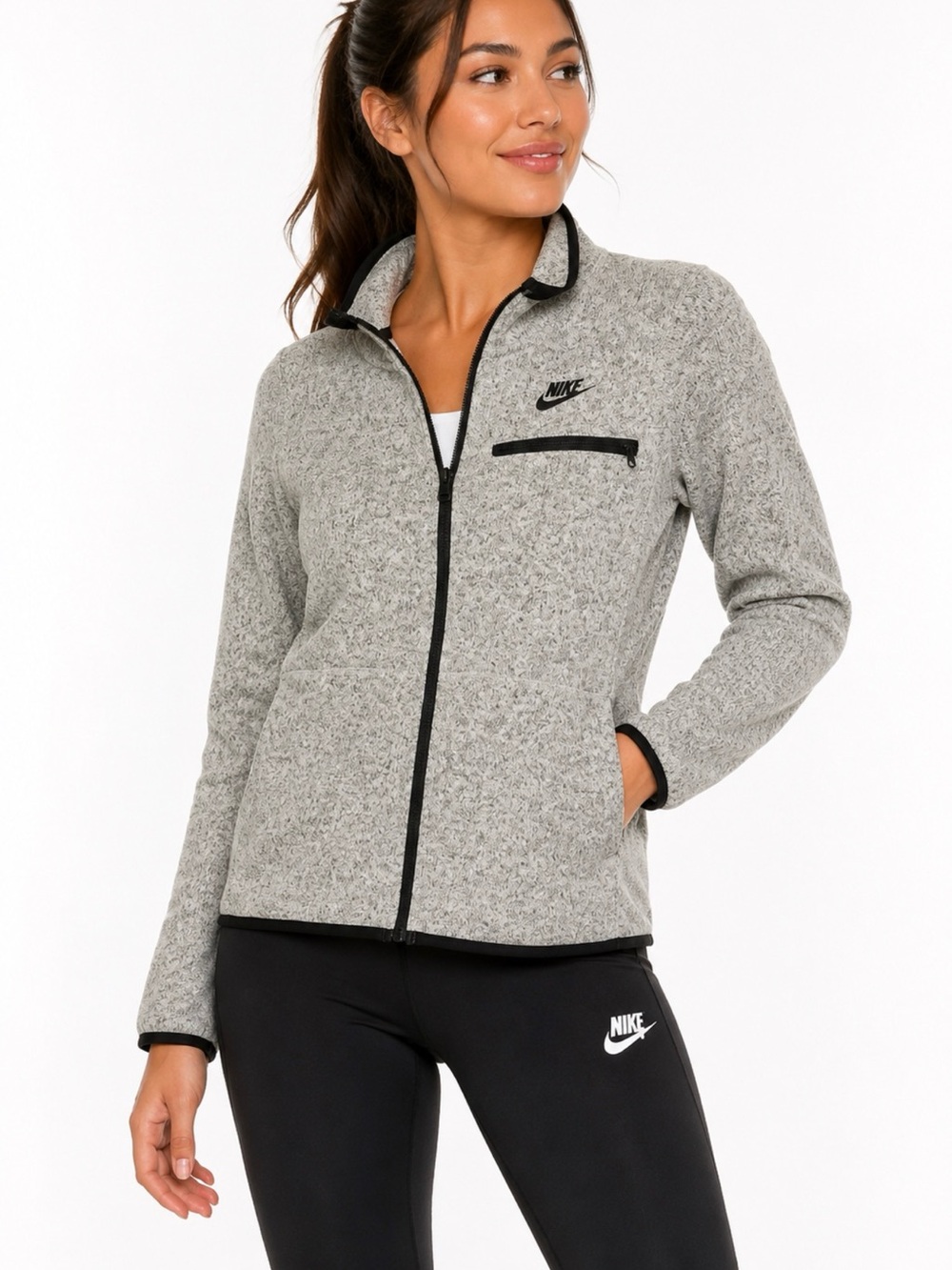 Nike Women's Grey Full-Zip Fleece Jacket